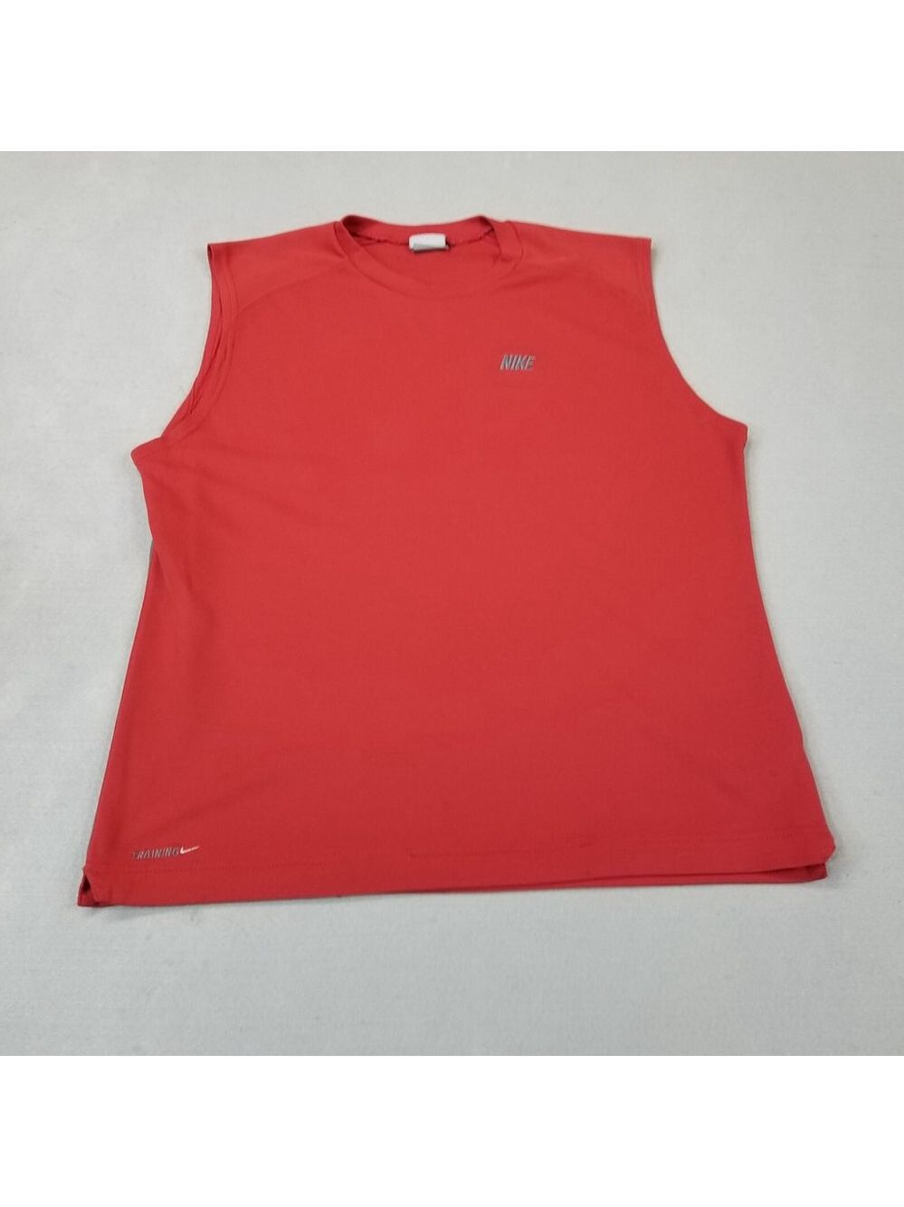 Nike Tank Top Mens Size M Red Sleeveless Shirt Gray Tag Y2K Training Workout